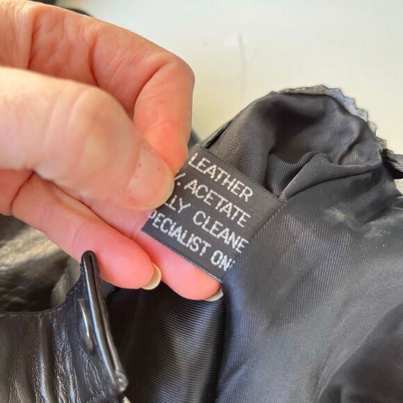 VTG 80s/90s Verducci Leather Motorcycle Mini Skirt Black Glove-Tanned Leather - Picture 7 of 10